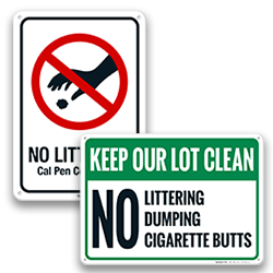 No Littering Signs
