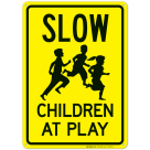 Slow Children At Play Sign, Traffic Sign