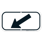 Down Diagonal Black Left Arrow Sign