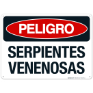 Danger Venomous Snakes Spanish Sign
