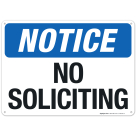 Notice No Soliciting Sign