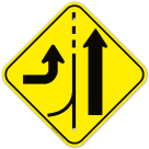 Left Added Lane Graphic Sign