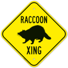 Raccoon Crossing Sign