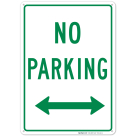 No Parking Both Side Green Sign, Board