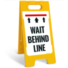 Wait Behind Line Sidewalk Sign Kit,