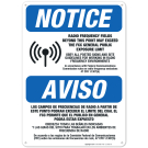 Radio Frequency Fields Beyond This Point May Exceed The FCC Exposure Limit Bilingual Sign