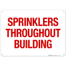 Sprinklers Throughout Building Sign, Fire Safety Sign, (SI-5717)