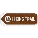 Hiking Trail With Graphic And Left Arrow Sign
