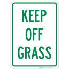 Vertical Keep Off Grass Sign