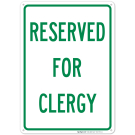 Reserved For Clergy Sign, (SI-67713)