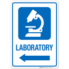 Laboratory With Left Arrow Hospital Sign