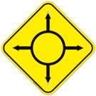 Circular Intersection With Arrow Sign