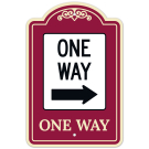 One Way With Right Arrow Décor Sign, (SI-73911)
